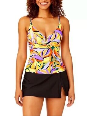 Anne Cole Tankini Swim Top Size XXL V-Neck NWT